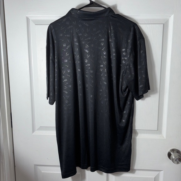 Swannies Deer Antler Print Golf Polo Size XL Black Casual Work Sporty Neutral - Picture 7 of 7